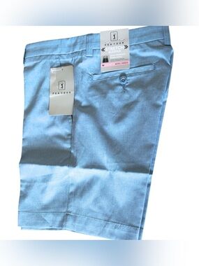 NWT PGA TOUR Big Boys 7" Flat Front with Active Waistband Golf Shorts Blue 18